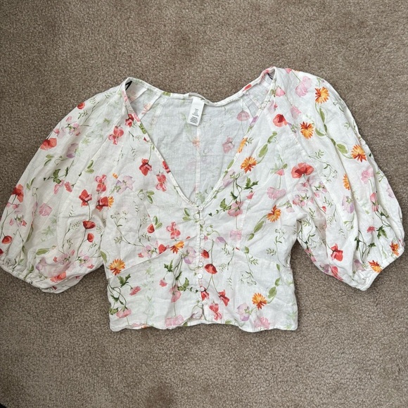Floral Puff Sleeve Top - Picture 2 of 4